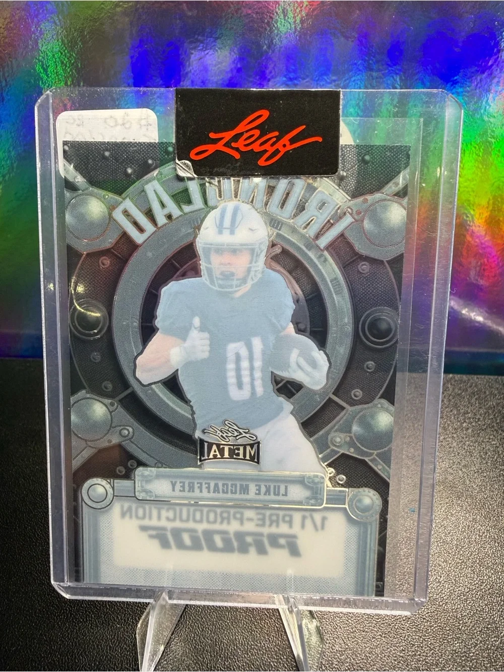 Metal Ironclad Luke McCaffrey 1/1 Pre-Production Proof Card -Collectibles-Silver